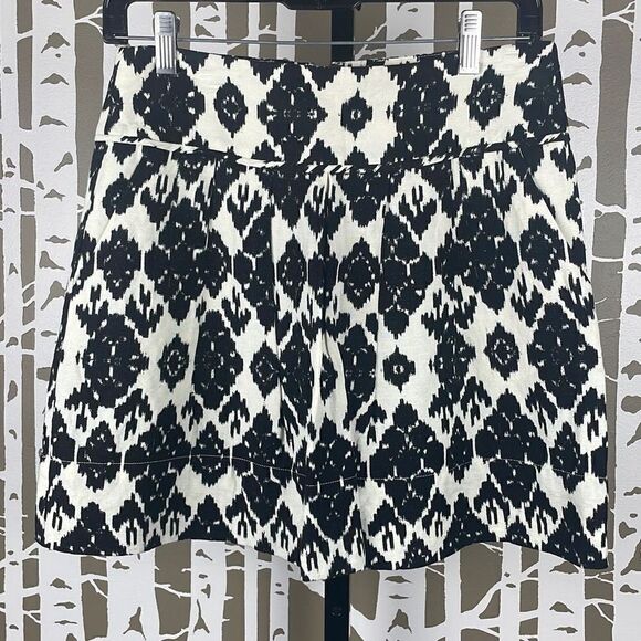 Linen Blend Ikat Print Mini Skirt 00 - Picture 1 of 7